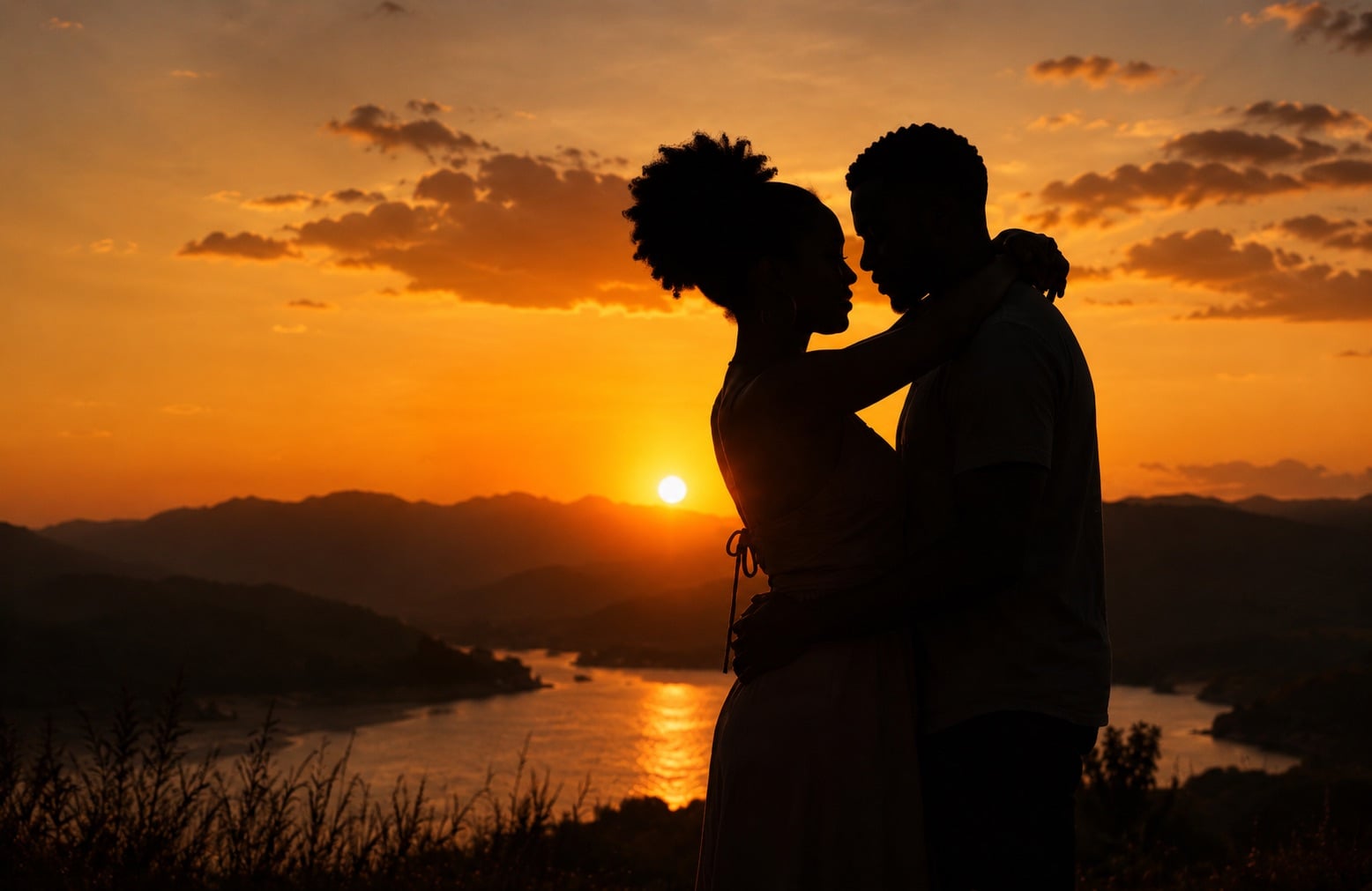A couple at sunset overlooking the water, from Murudo’s marketing homepage